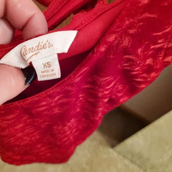 Bundle only Candies red velvet cross back dress - Picture 3 of 5